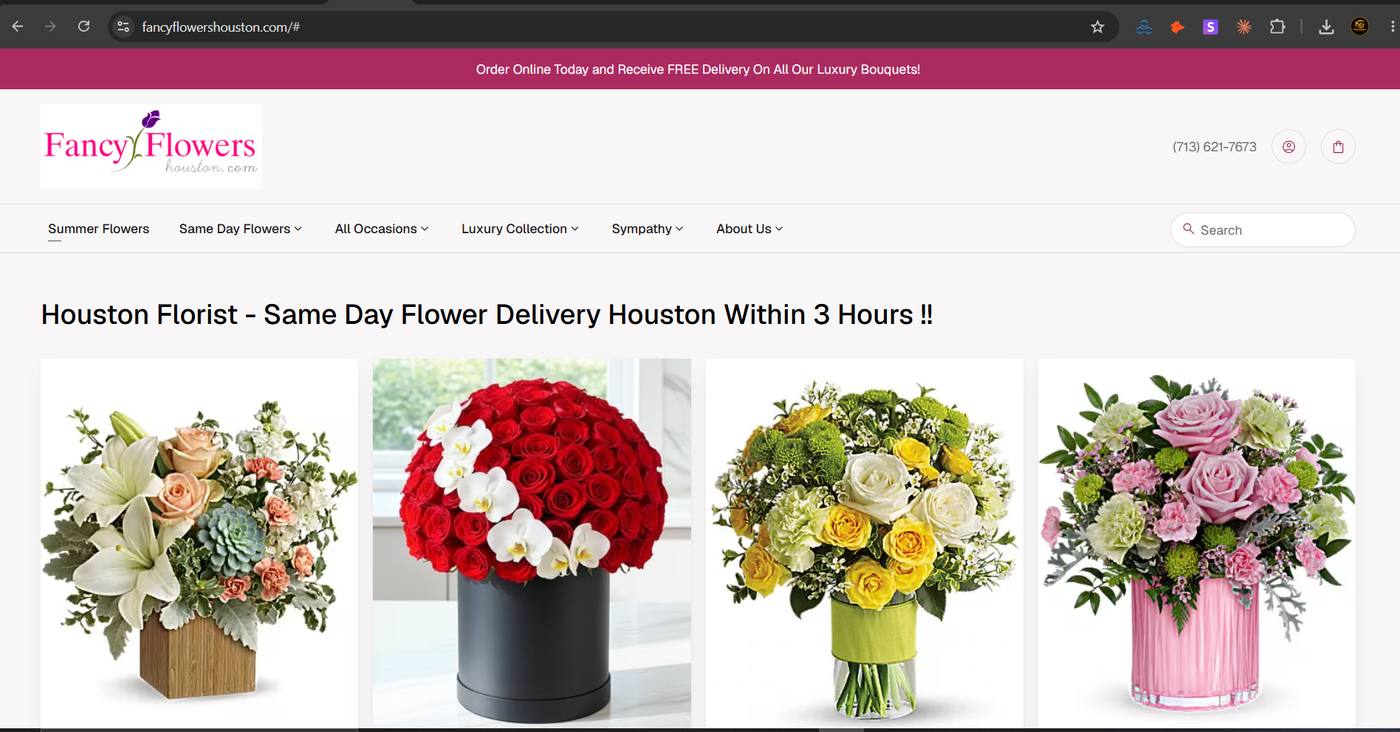 Fancy Flowers Houston — Web Design