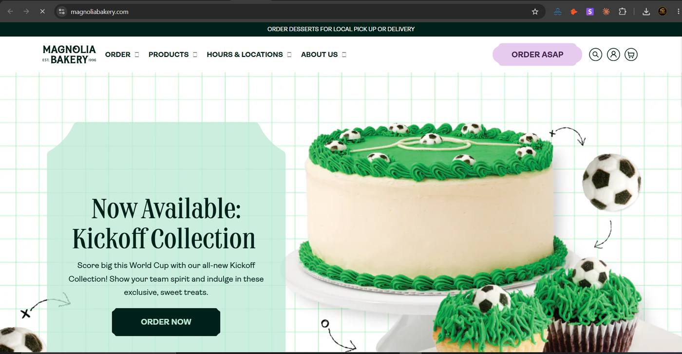 Magnolia Bakery — Web Design
